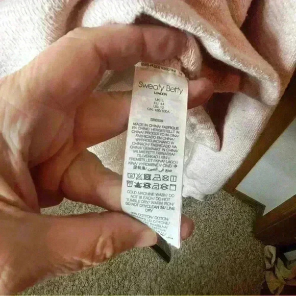 Sweaty Betty Cropped 1/2 Zip Sweatshirt Pullover Women 12 Pink Athleticwear - Picture 7 of 9